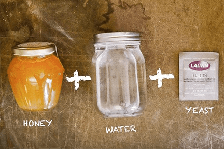 Honey, water and yeast